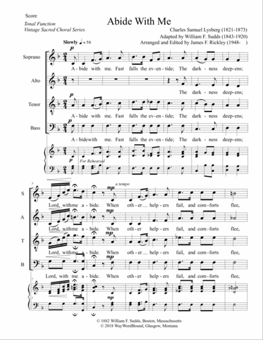 Abide With Me 4-Part scores gallery preview page 1