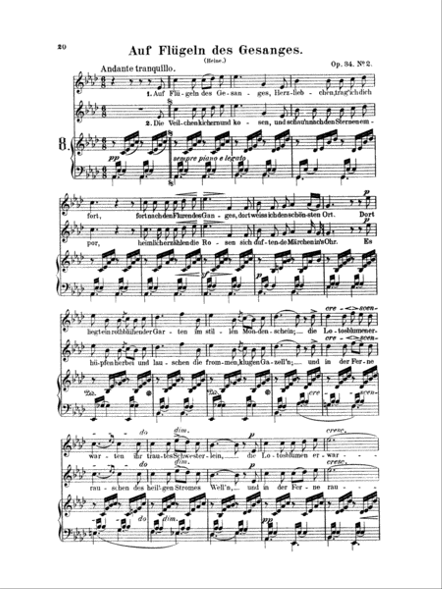 Mendelssohn: 79 Songs, High Voice (German) High Voice scores gallery preview page 1