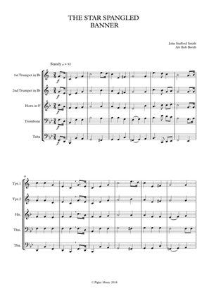 The Star Spangled Banner - For Brass Quintet
