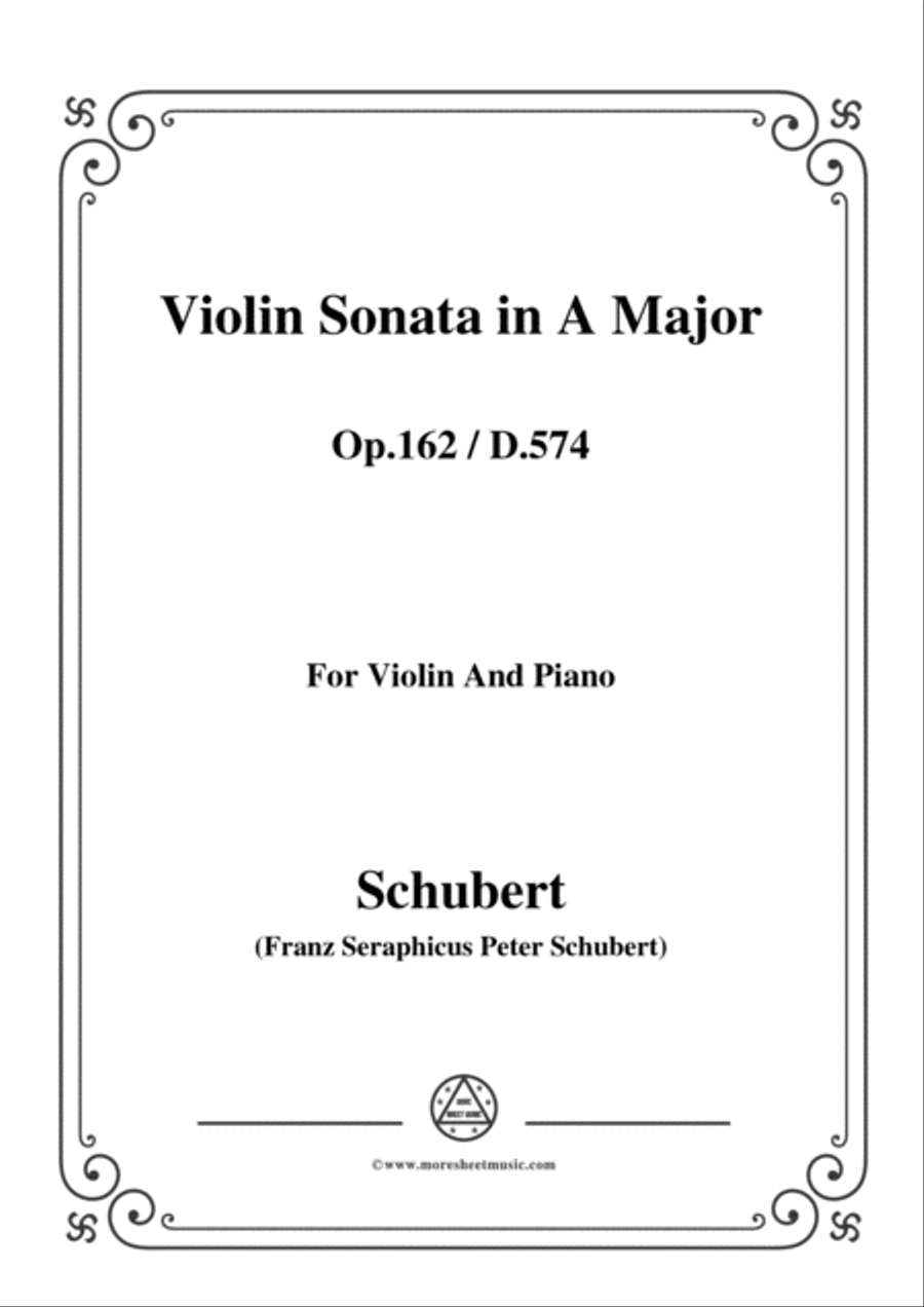 Schubert-Violin Sonata in A Major,Op.162(D.574) Violin Solo scores gallery preview page 1