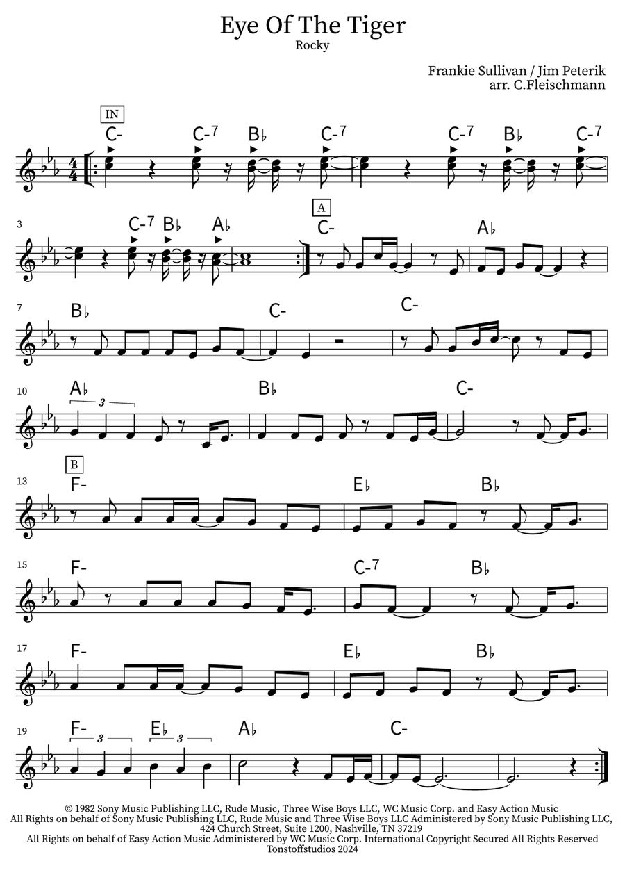 Eye Of The Tiger Eye Of The Tiger Piano scores gallery preview page 1