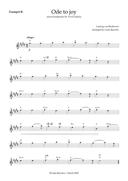 Ode to joy - Beethoven Trumpet Chords image number null