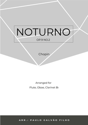 Book cover for NOTURNO OP.9 NO.2 - CHOPIN - WIND TRIO (FLUTE, OBOE & CLARINET)