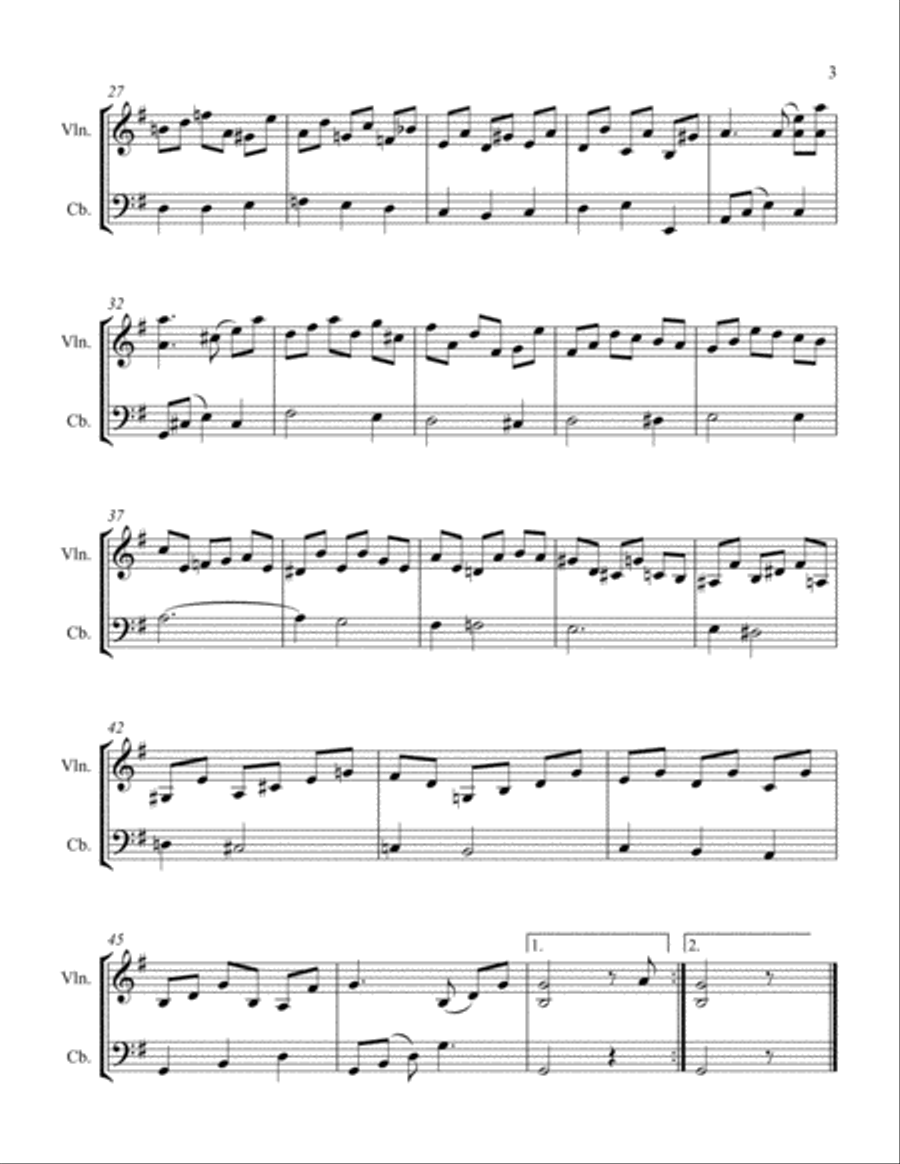 Courante in G Major String Duet scores gallery preview page 3