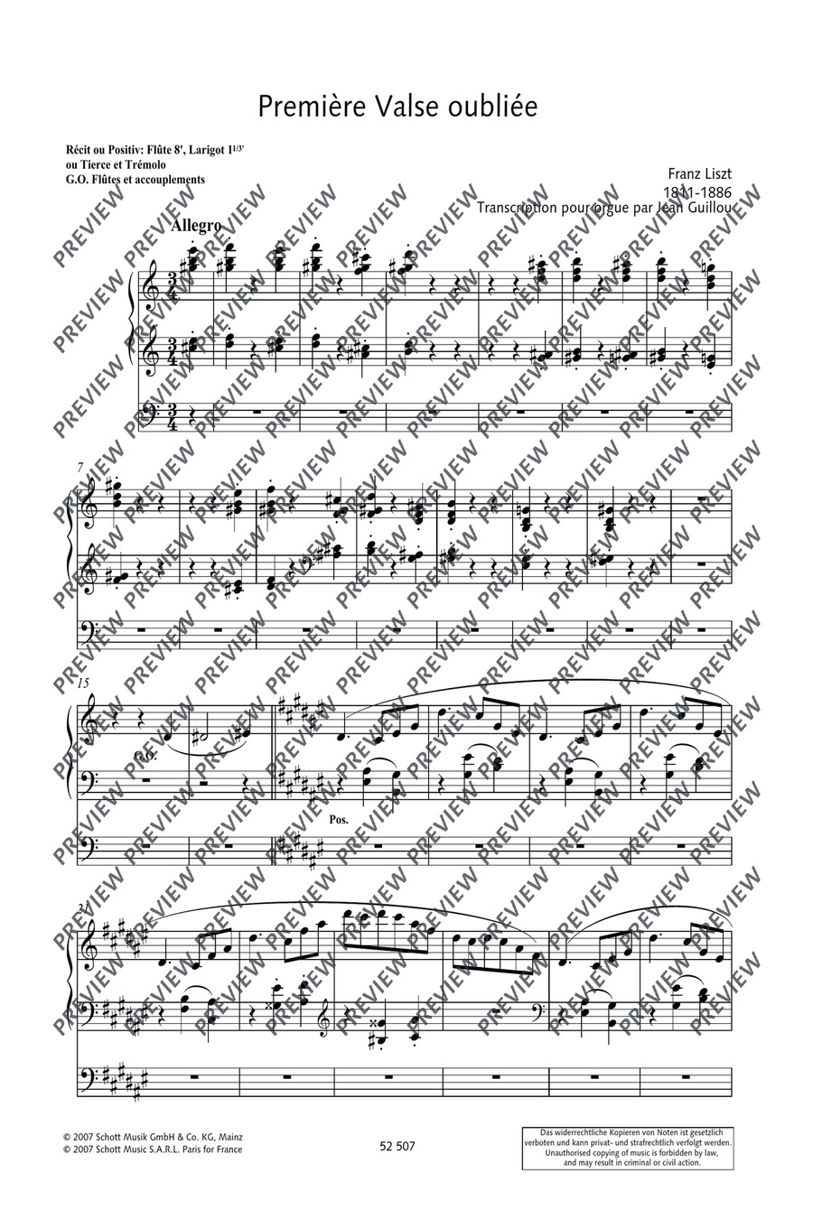 Valse oubliée No. 1 Organ scores gallery preview page 4