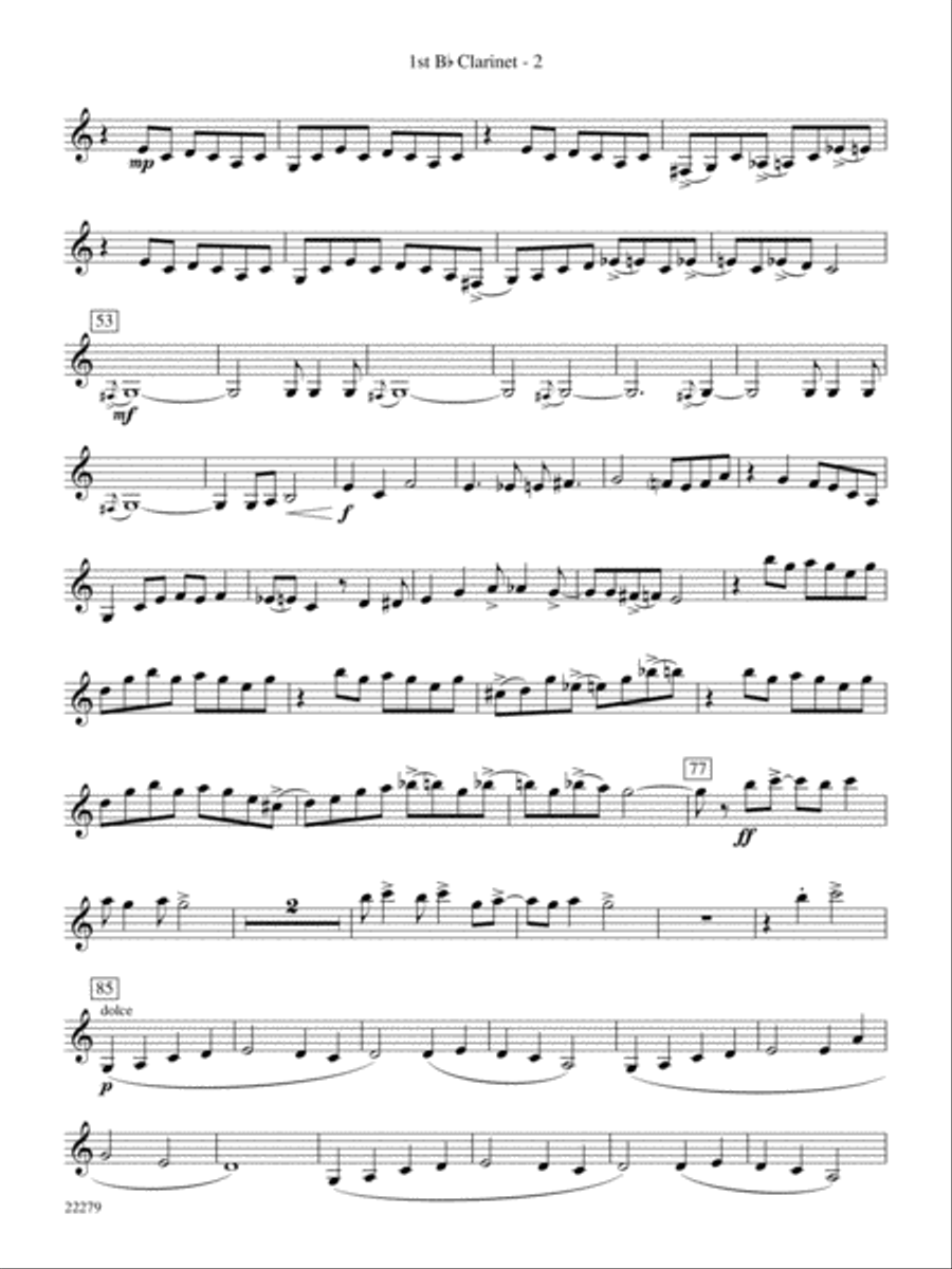 Bayou Breakdown: 1st B-flat Clarinet Concert Band scores gallery preview page 2