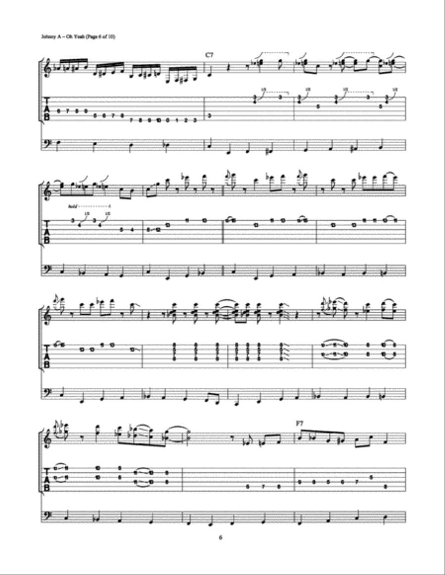 Oh Yeah Oh Yeah Electric Guitar scores gallery preview page 6