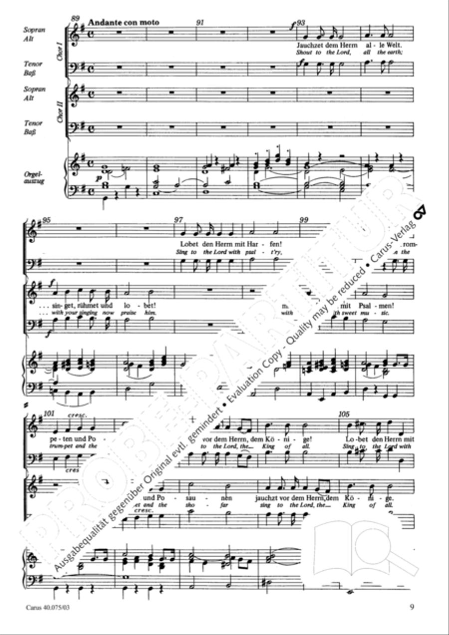 Psalm 98 (Der 98. Psalm) Psalm 98 (Der 98. Psalm) 4-Part scores gallery preview page 10