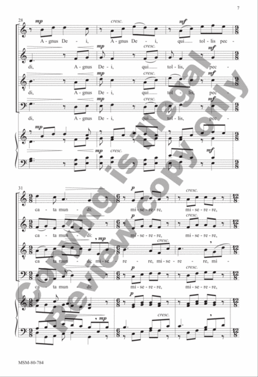 Agnus Dei Agnus Dei 4-Part scores gallery preview page 7