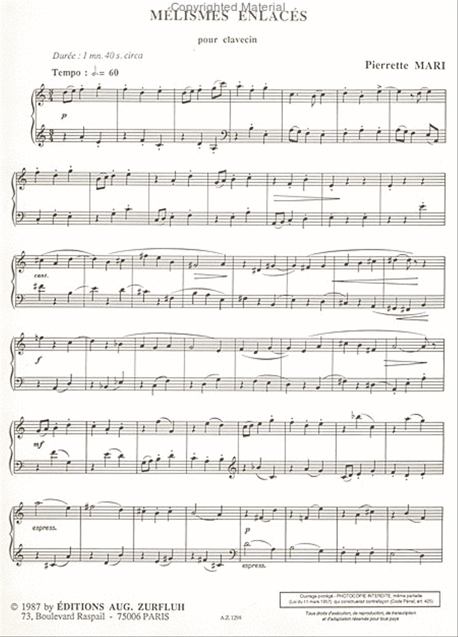 Mélismes enlacés School and Community scores gallery preview page 2