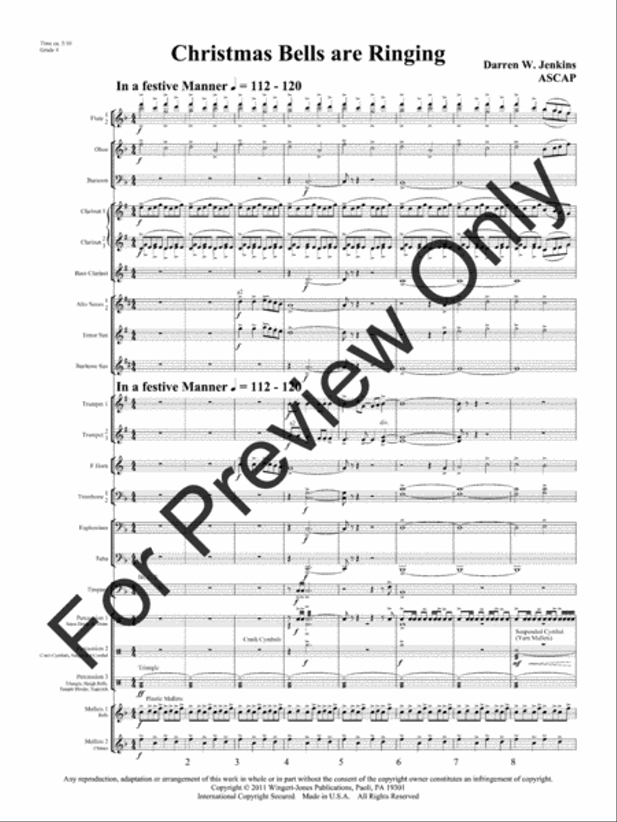 Christmas Bells Are Ringing Concert Band scores gallery preview page 4