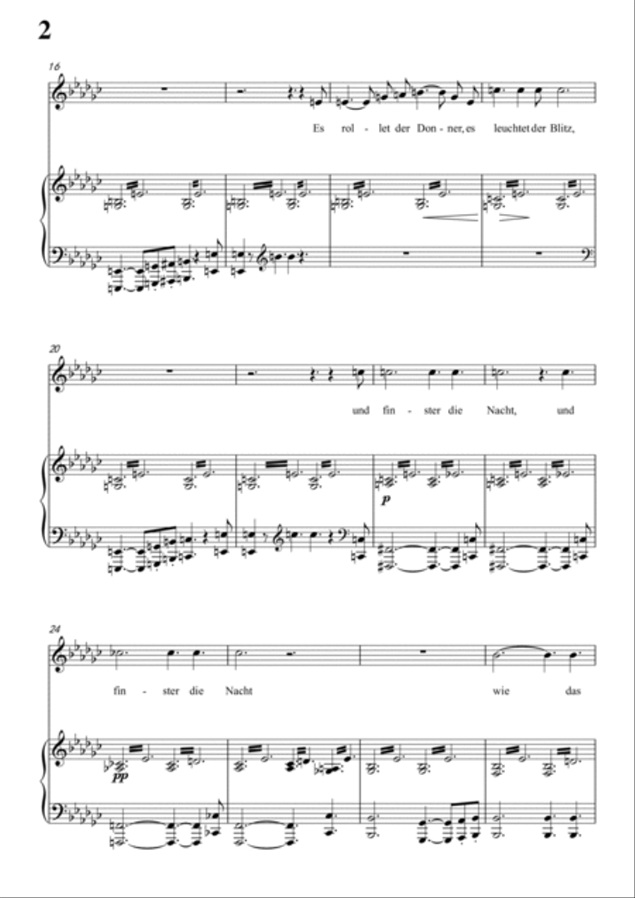 Schubert-Die junge nonne in bE minor,for Vocal and Piano Voice scores gallery preview page 3