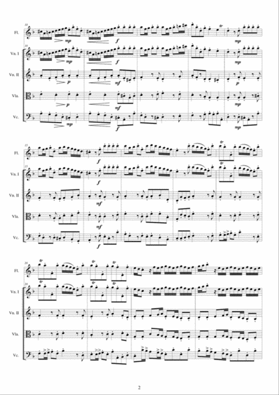 Albinoni - Concerto No.7 to 5 in D minor Op.5 for Flute and String Quartet Chamber Orchestra scores gallery preview page 2