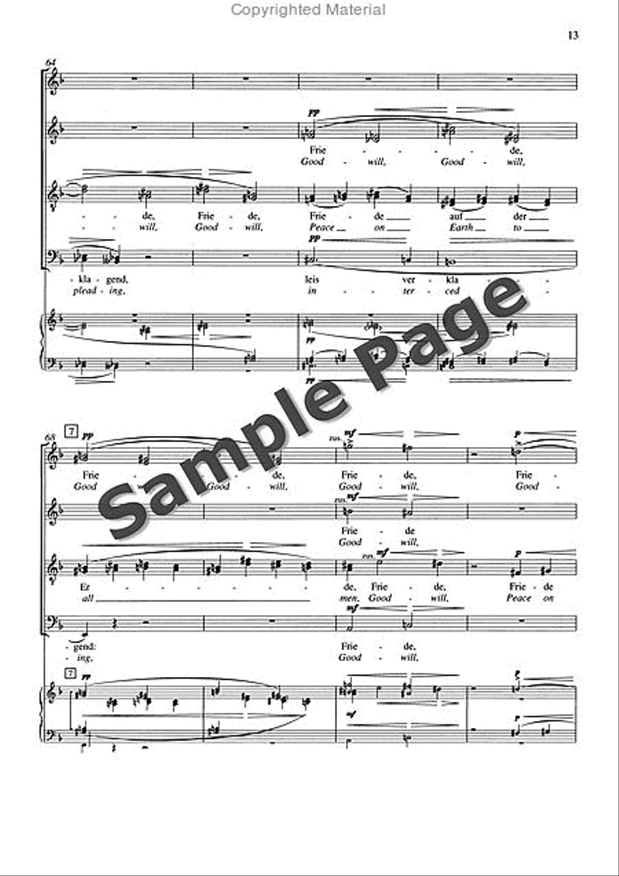 Friede auf Erden, Op. 13 Divisi scores gallery preview page 14