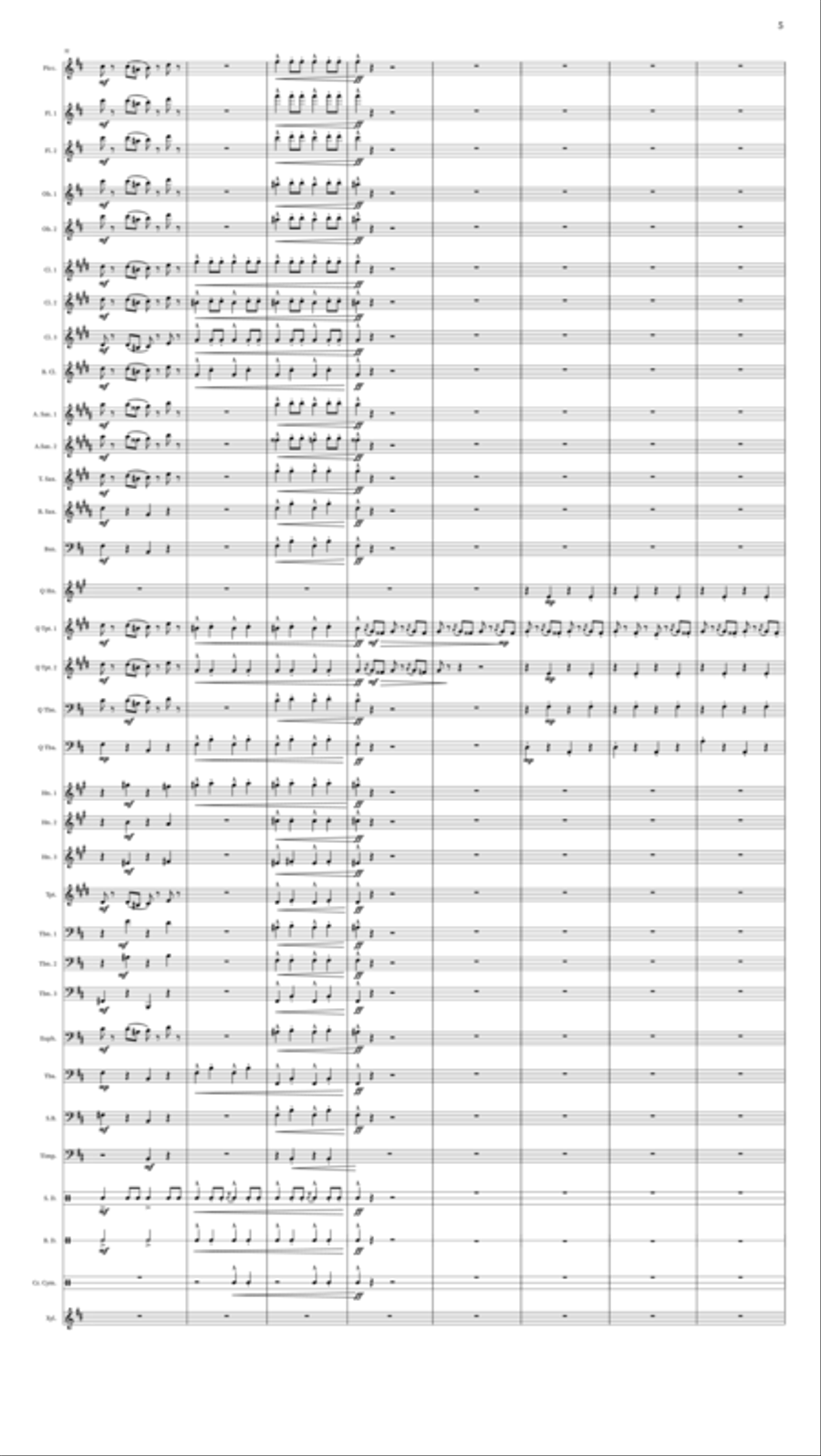 Radetsky March for brass quintet and concert band Concert Band scores gallery preview page 5