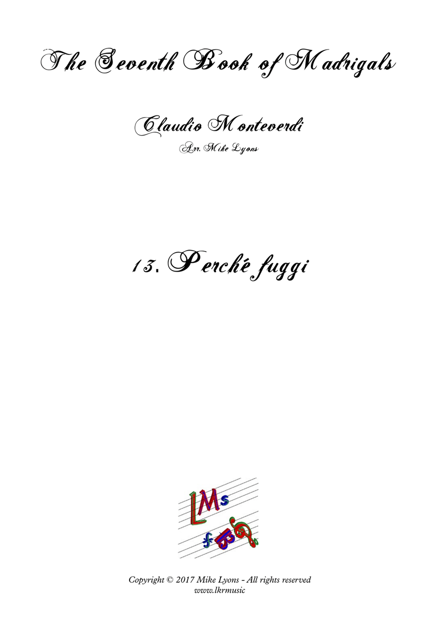 Monteverdi - The Seventh Book of Madrigals (1619) - 13. Perchè Fuggi Brass Ensemble scores gallery preview page 1
