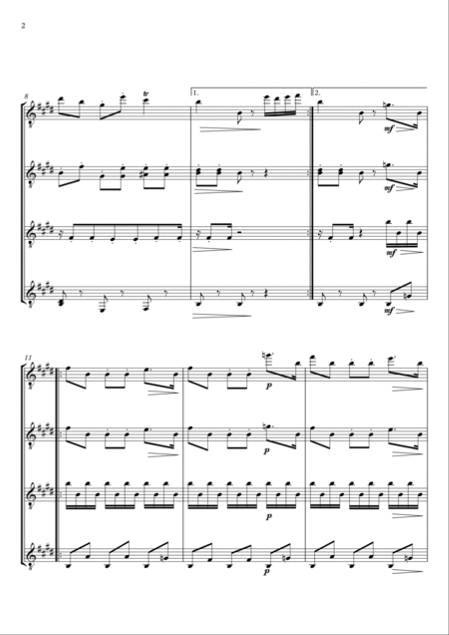MINUET - LUIGI BOCCHERINI - FOR GUITAR QUARTET MINUET - LUIGI BOCCHERINI - FOR GUITAR QUARTET Guitar Ensemble scores gallery preview page 3