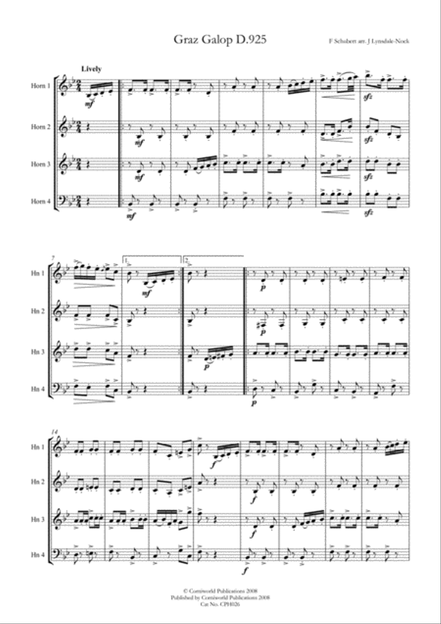 Graz Galop Brass Ensemble scores gallery preview page 1