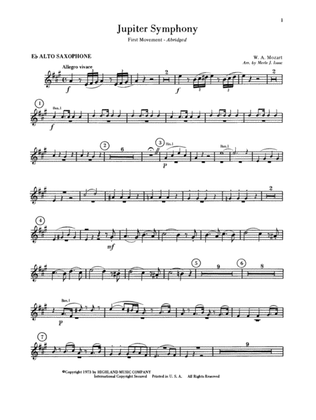 Jupiter Symphony, 1st Movement: E-flat Alto Saxophone