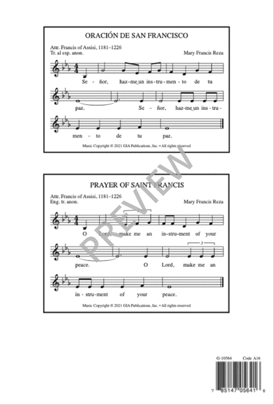 Oración de San Francisco / Prayer of Saint Francis 4-Part scores gallery preview page 16