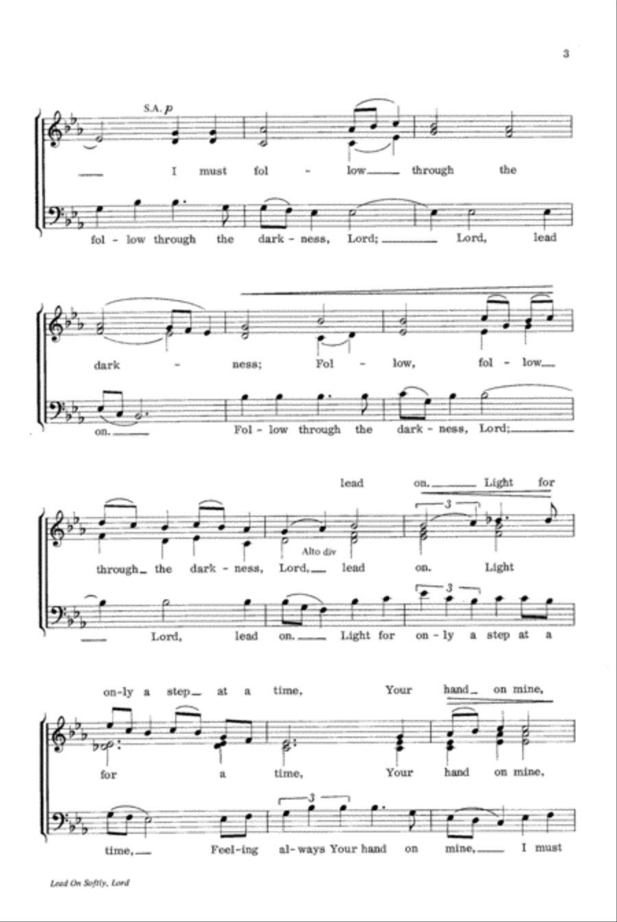 Lead on Softly, Lord Lead on Softly, Lord 4-Part scores gallery preview page 3