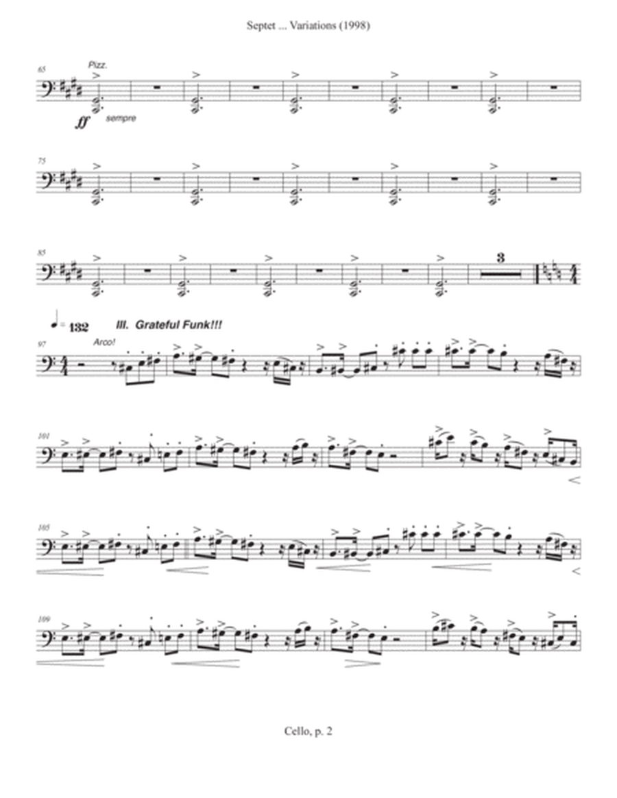 Septet, opus 77 ... Variations on a Shaker Tune (1998) cello part
