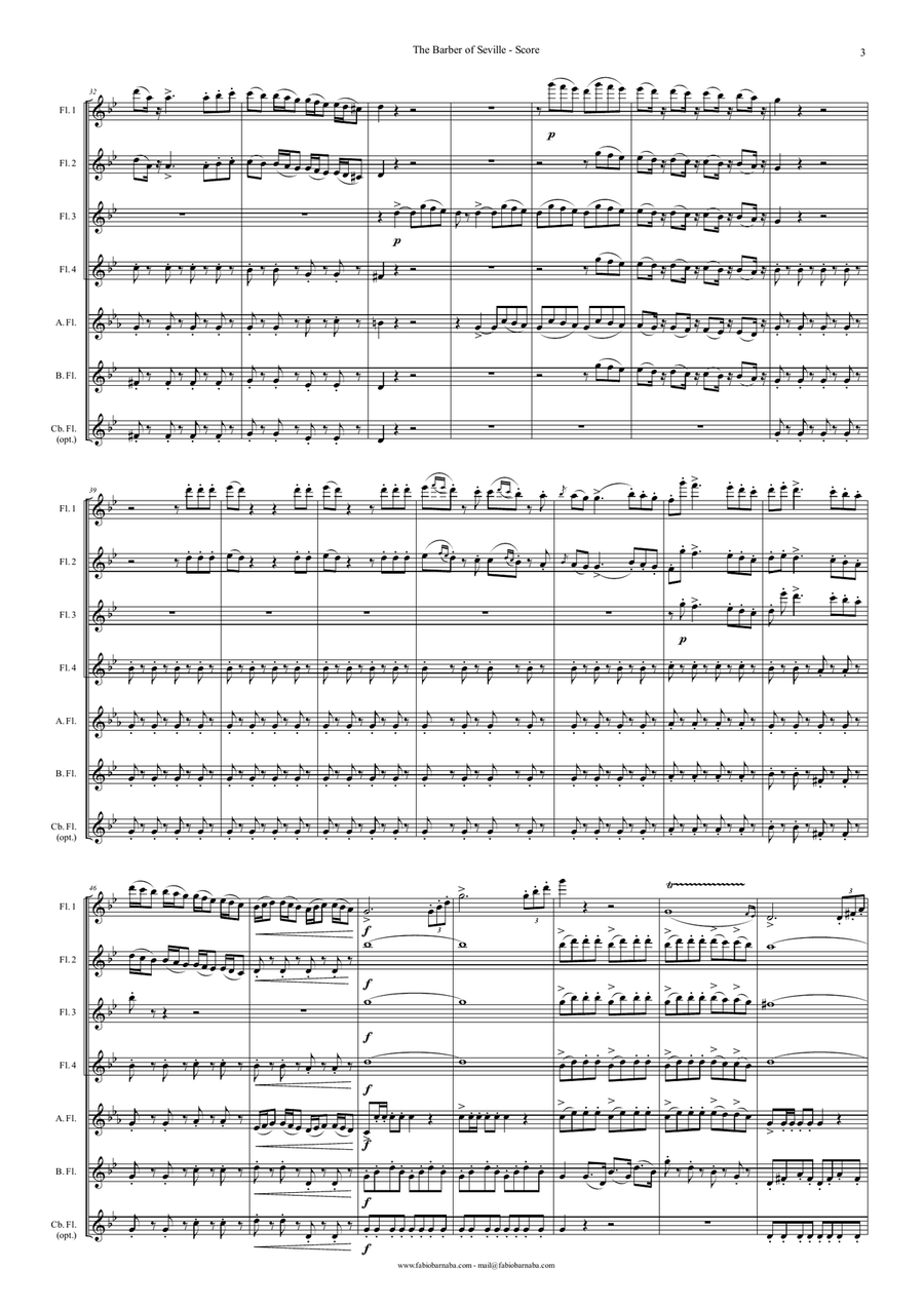The Barber of Seville - Overture for Flute Choir Flute Choir scores gallery preview page 4