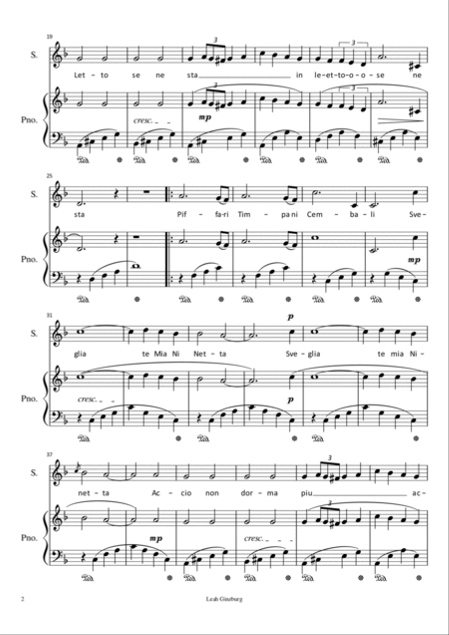 Nina by G.B. Pergolesi (Italian Song) Voice scores gallery preview page 2