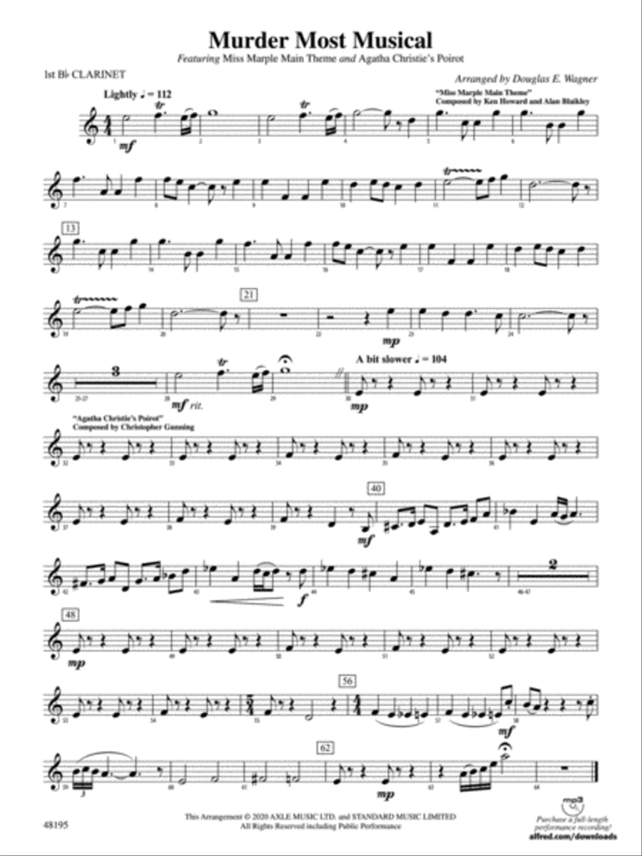 Murder Most Musical: 1st B-flat Clarinet Concert Band scores gallery preview page 1