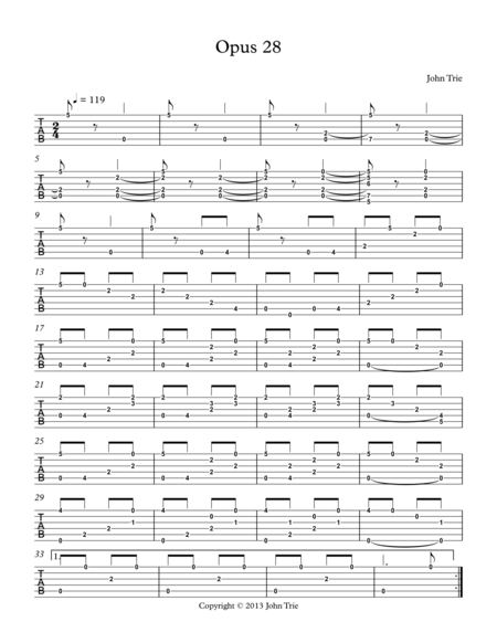 Opus 28 - guitar tablature image number null