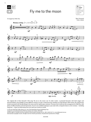 Book cover for Fly me to the moon (Grade 4, C3, from the ABRSM Violin Syllabus from 2024)