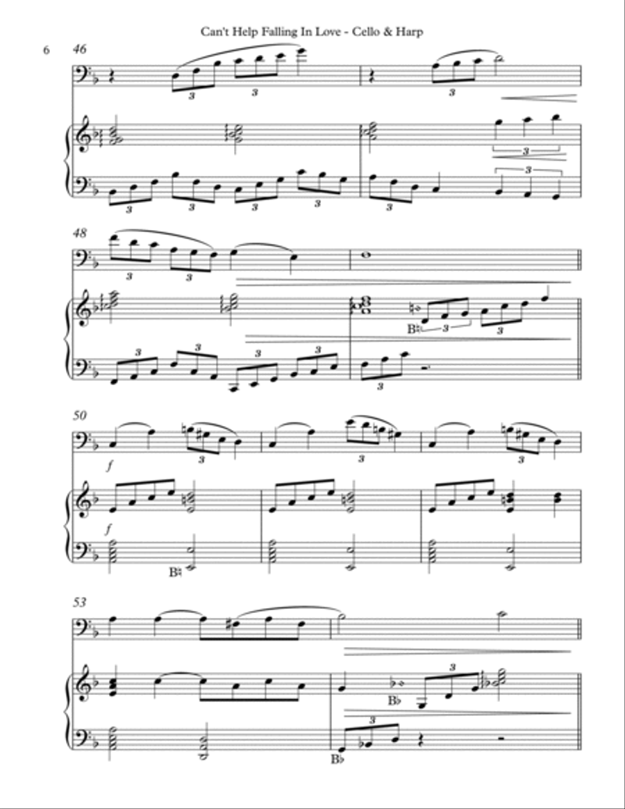 Can't Help Falling In Love String Duet scores gallery preview page 6