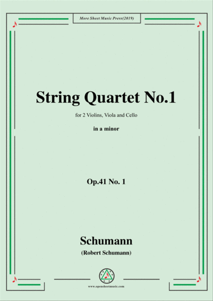 Schumann-String Quartet No.1,Op.41 No. 1 String Quartet scores gallery preview page 1