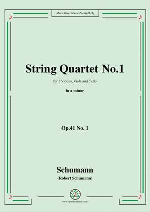 Book cover for Schumann-String Quartet No.1,Op.41 No. 1