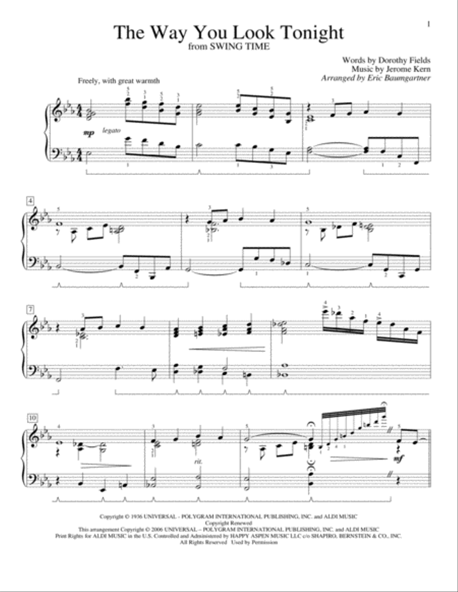 The Way You Look Tonight Piano Method scores gallery preview page 1