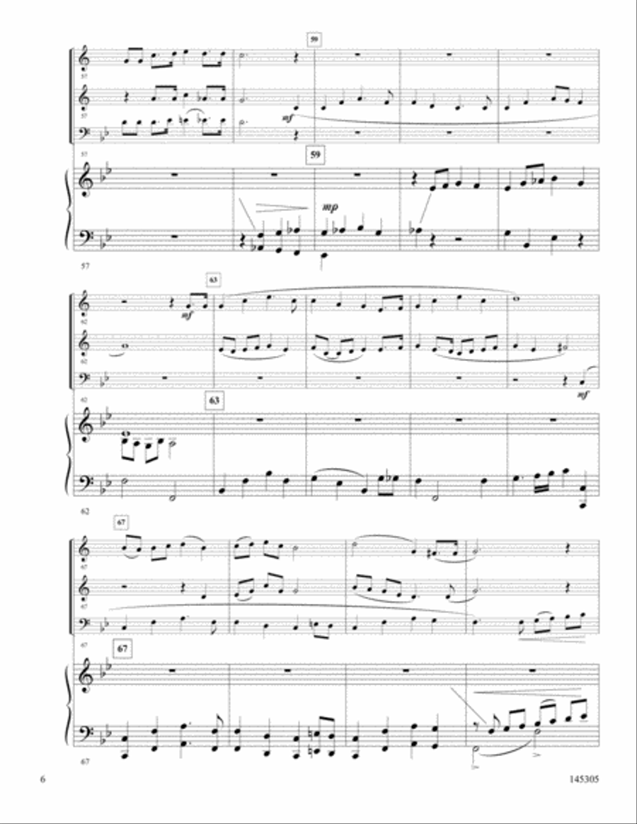 Blessed Be The Name Brass Trio scores gallery preview page 6