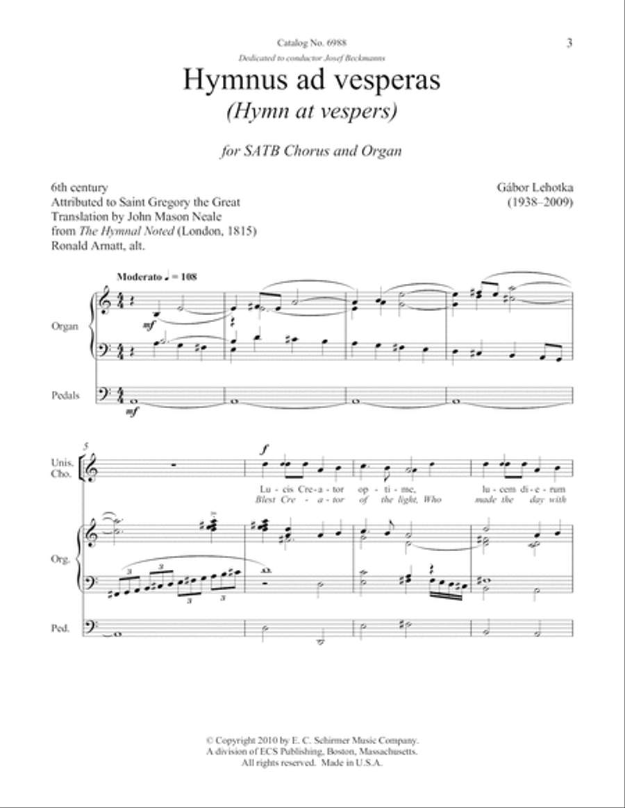 Hymnus ad Vesperas Hymnus ad Vesperas 4-Part scores gallery preview page 5
