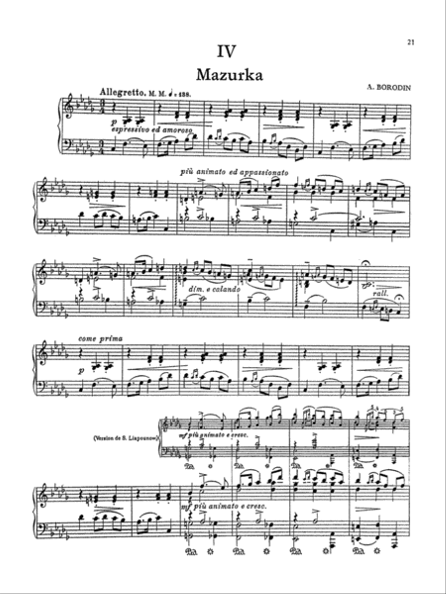 Borodin: Scherzo and Petite Suite Piano Solo scores gallery preview page 1
