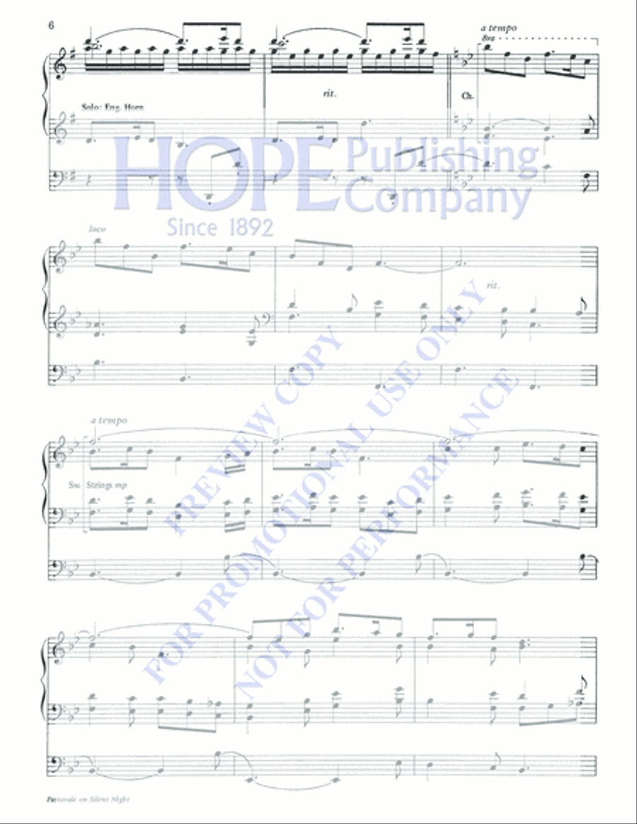 Pastorale on Silent Night Organ Solo scores gallery preview page 6