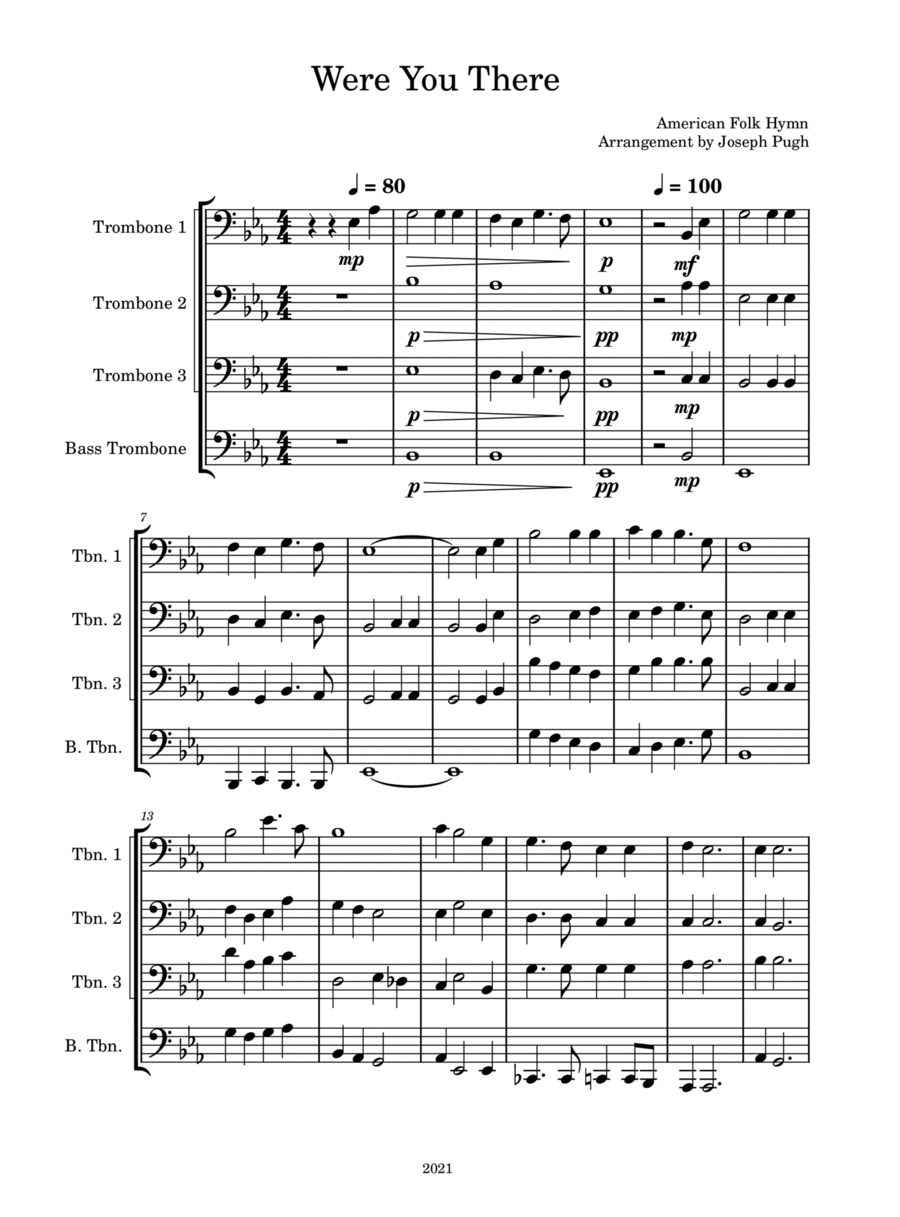 Were You There (Trombone Quartet)