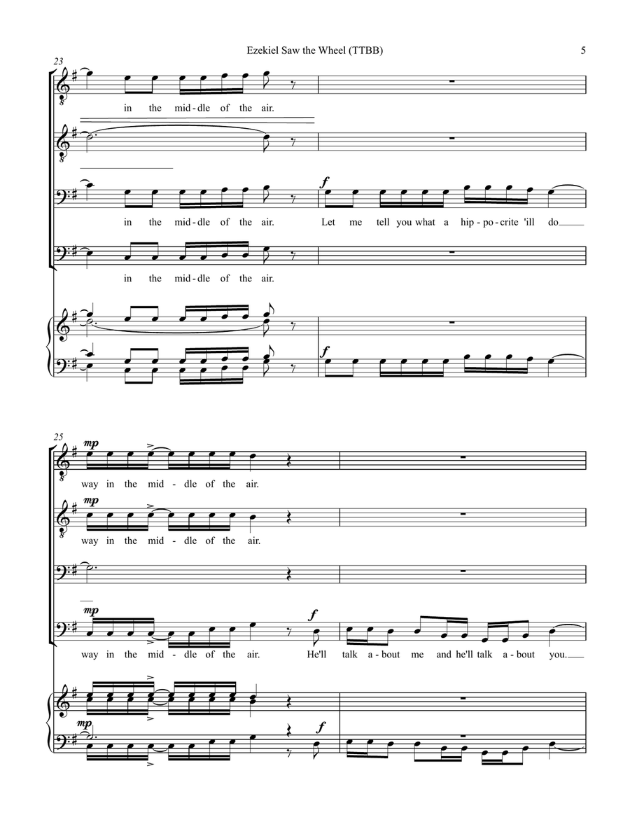 Ezekiel Saw the Wheel Ezekiel Saw the Wheel TTBB scores gallery preview page 5