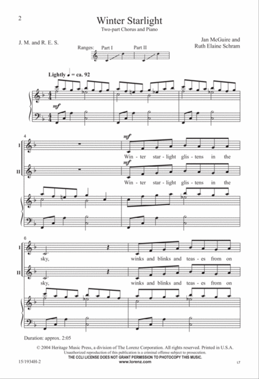 Winter Starlight 2-Part scores gallery preview page 2