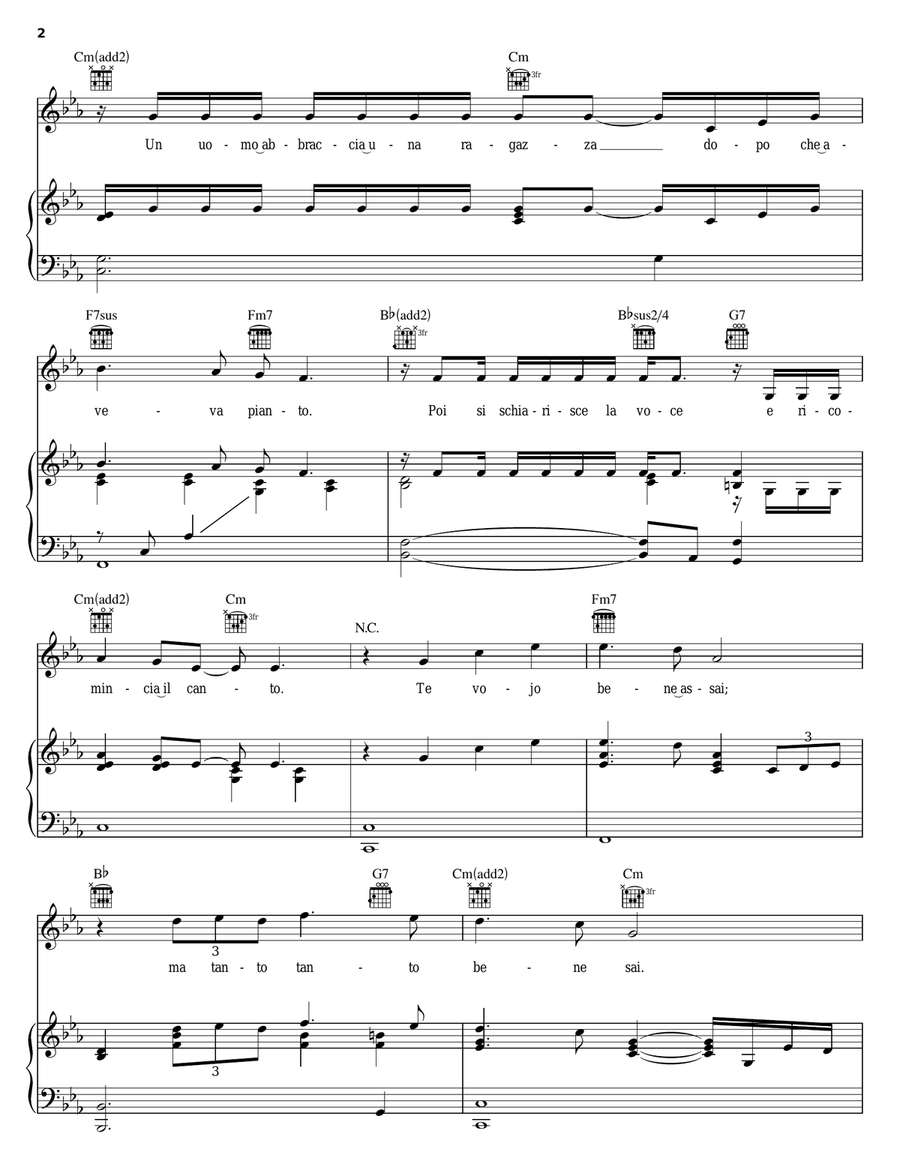 Caruso Piano, Vocal, Guitar scores gallery preview page 2