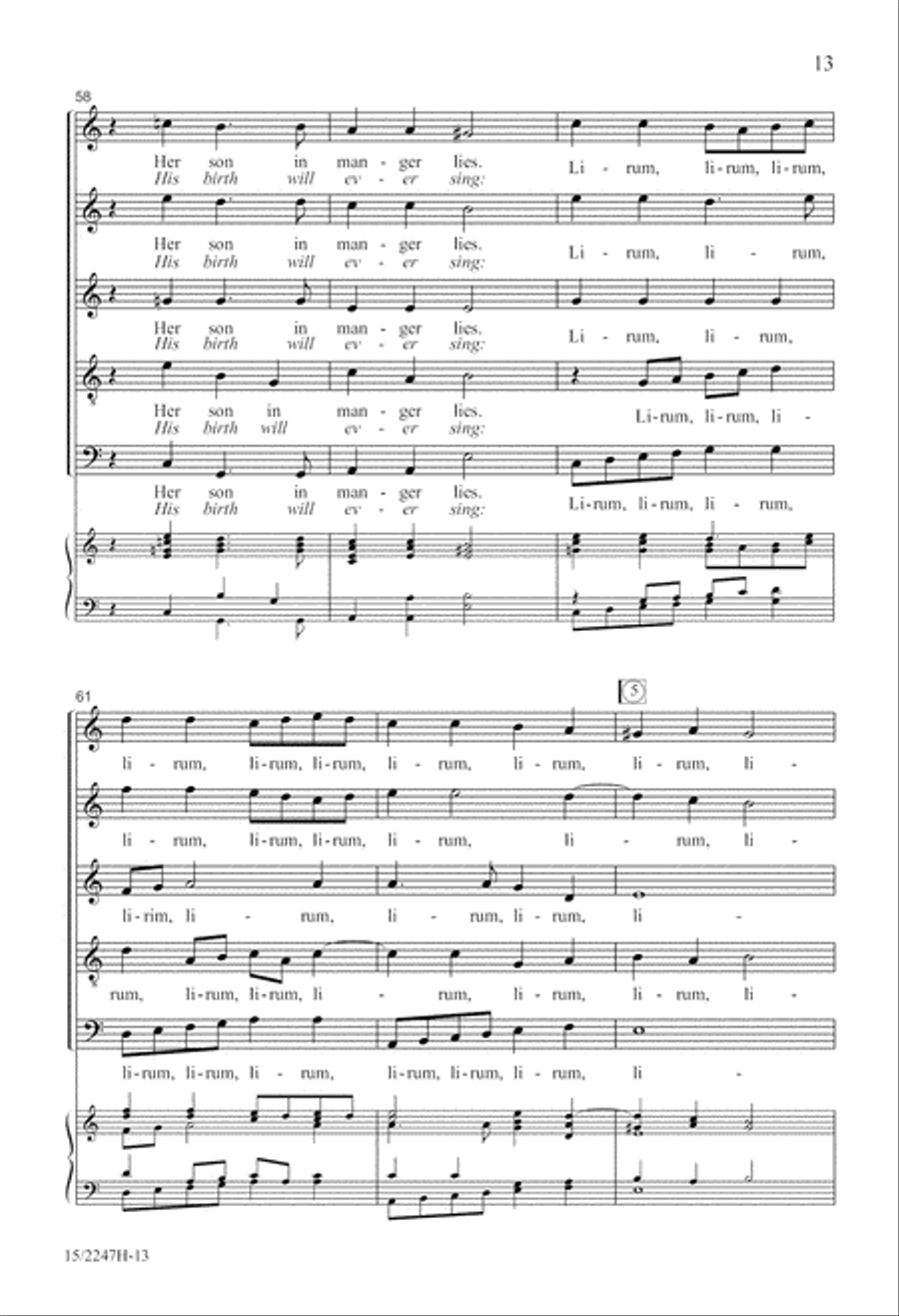 Lirum Lirum Lirum Lirum SSATB scores gallery preview page 14