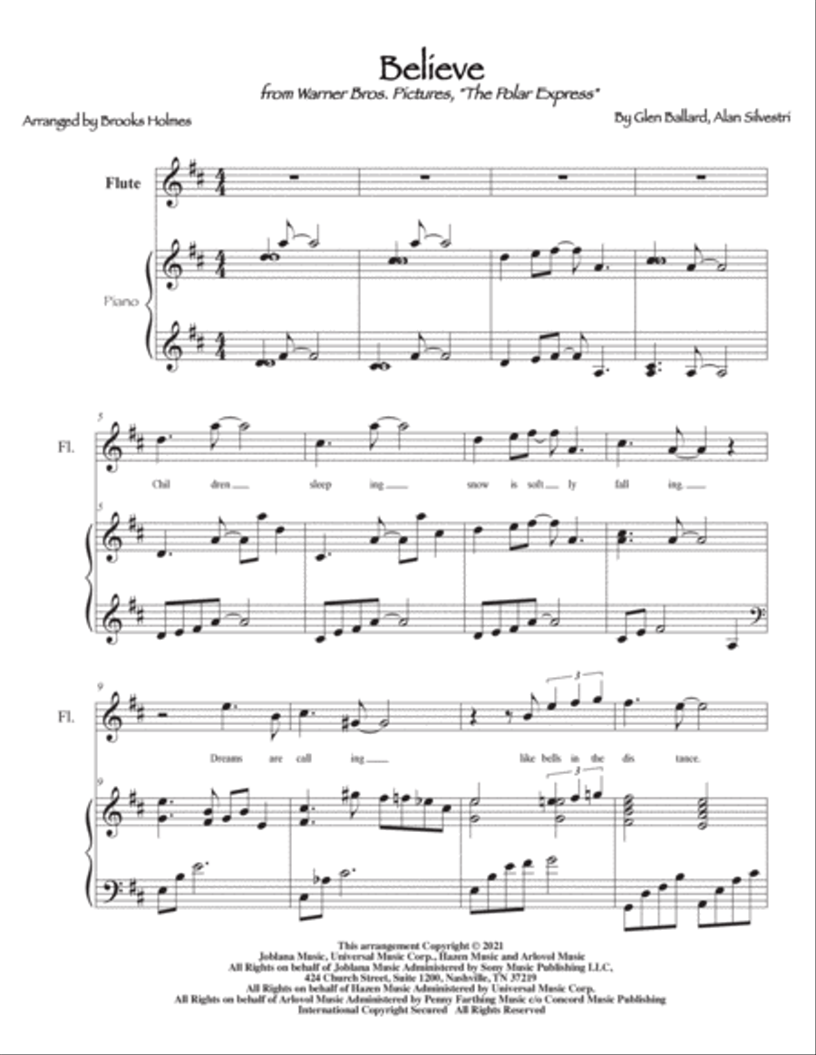 Believe Flute Solo scores gallery preview page 3