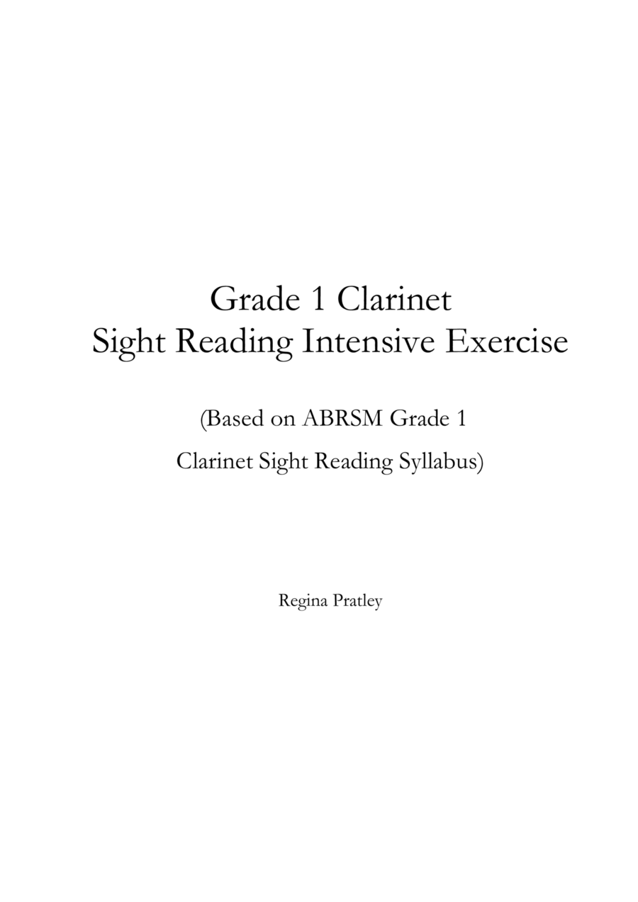 Grade 1 Clarinet Sight Reading Intensive Exercise Clarinet Solo scores gallery preview page 1