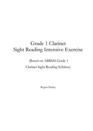 Grade 1 Clarinet Sight Reading Intensive Exercise
