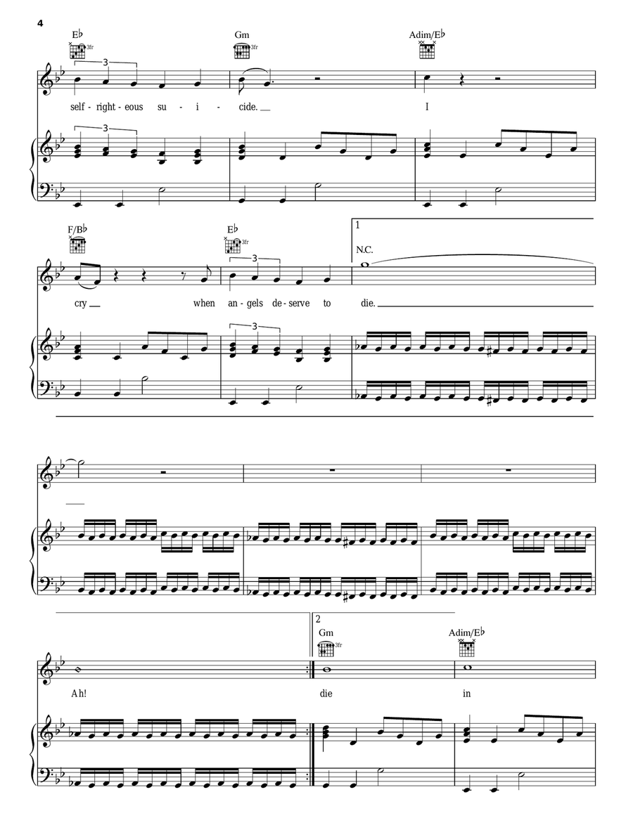Chop Suey! Piano, Vocal, Guitar scores gallery preview page 4