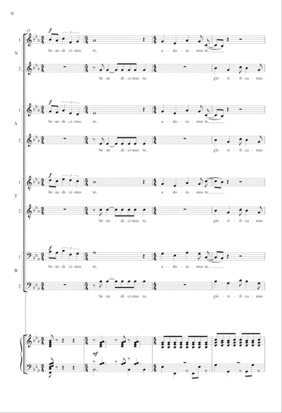 Gloria from Missa Aedis Christi Divisi scores gallery preview page 6