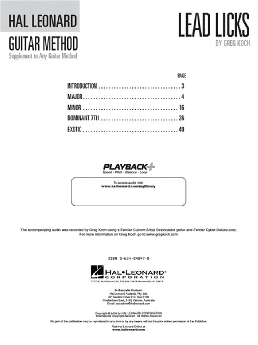 Lead Licks Guitar Tablature scores gallery preview page 2